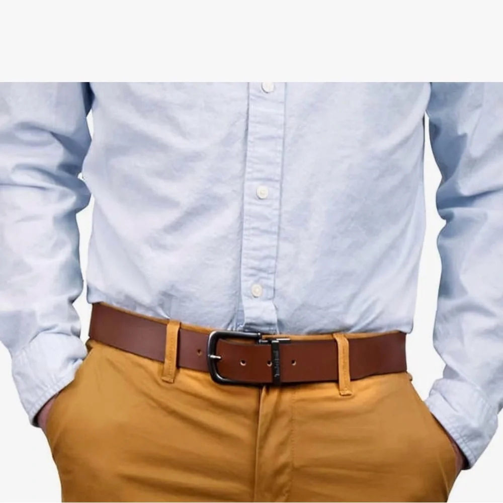 Timberland Reversible Leather Belt Black & Dark Brown Size 40